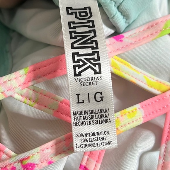 Last chance…PINK Victoria’s Secret Bikini Top Swimsuit Swim Flounce L Large - Picture 5 of 5